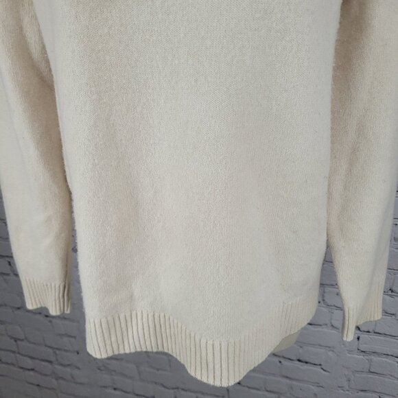 Massimo Dutti Beige Wool Cashmere Crew Neck Pullover Sweater Size Medium M - Picture 6 of 11